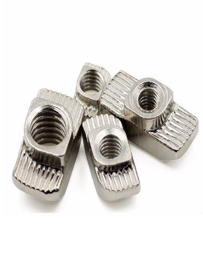 PZRT 3030 Series 50-Pack M6 T-Nuts,Carbon Steel Nickel-Plated Half Round Roll in Sliding T Slot Nut 8mm Slot Aluminum Profile Accessories - Image 2